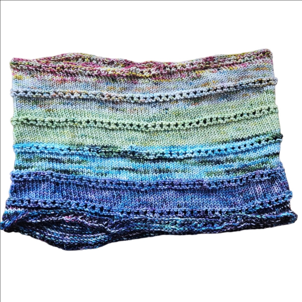 Multicolor Hand Knit Infinity Scarf